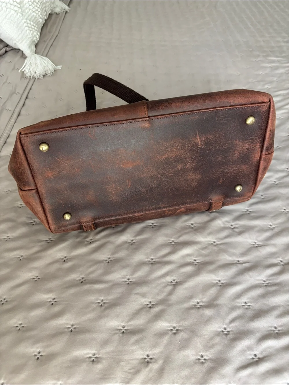 Classic Brown Leather Tote Bag